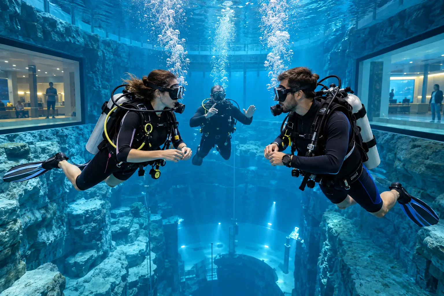Indoor Scuba Diving, illustrative concept visual