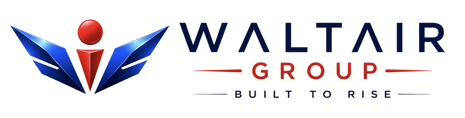 Waltair Group logo with the Built to Rise tagline